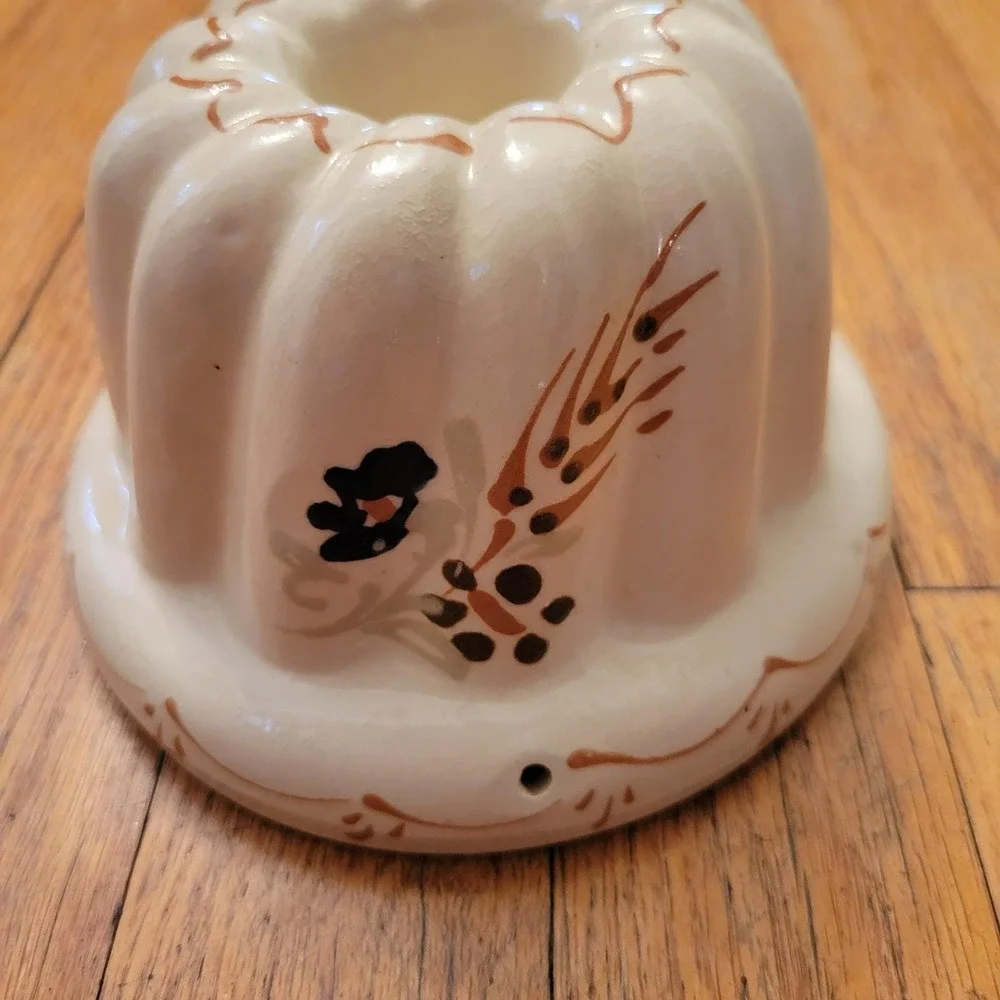 Vintage French Alsatian Ceramic Mini Pan Kouglof Mold Wall Decor Cottage Country